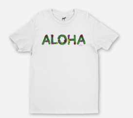 Aloha Flower Words オリジナルアートTシャツ