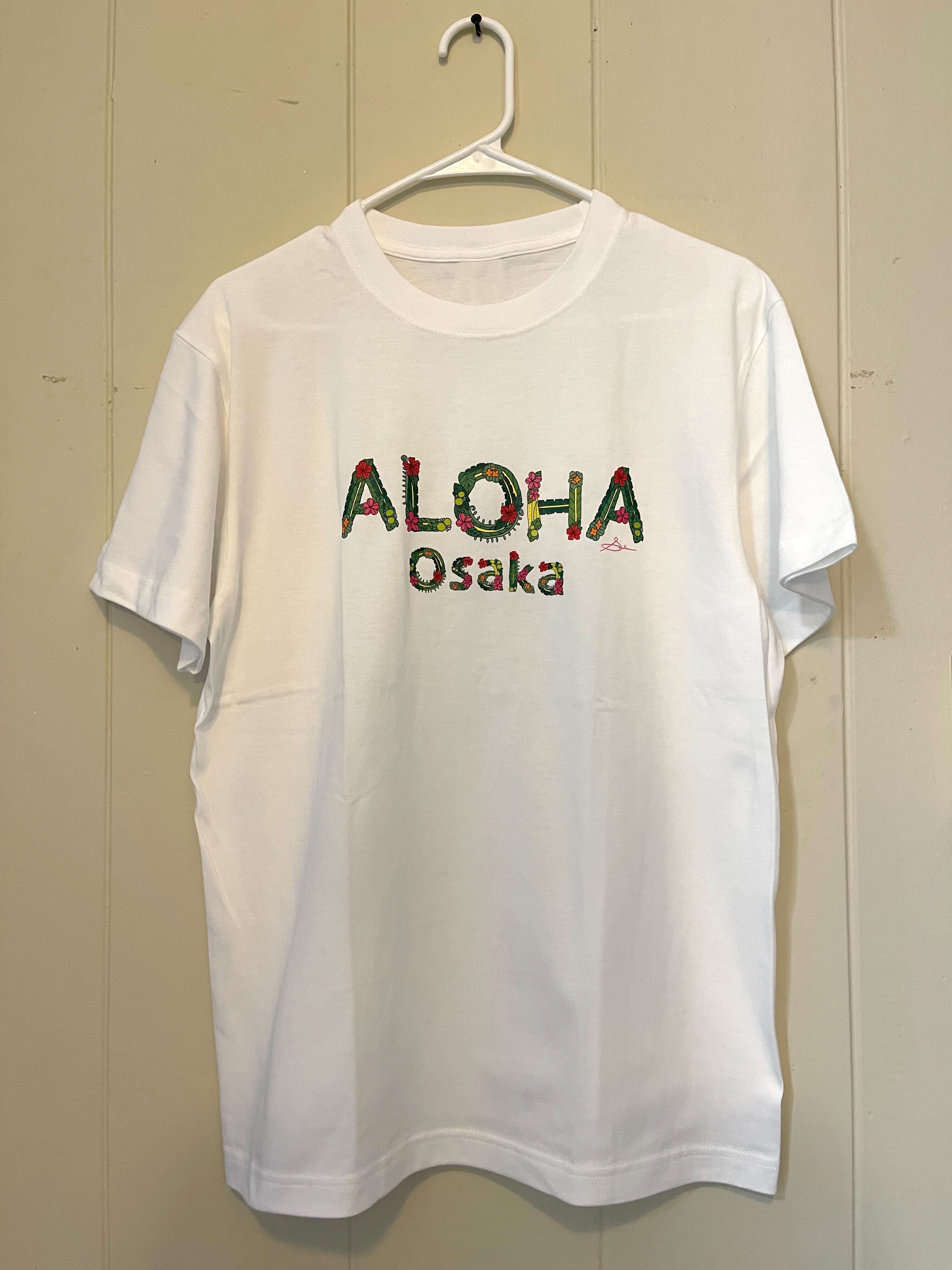 Aloha フラワー文字 Tシャツ Limited Edition Osaka/Kyoto/Yokohama